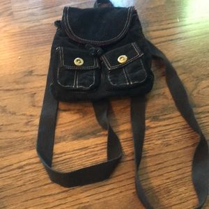 Mini drawstring backpack w/ pockets - hot pink!